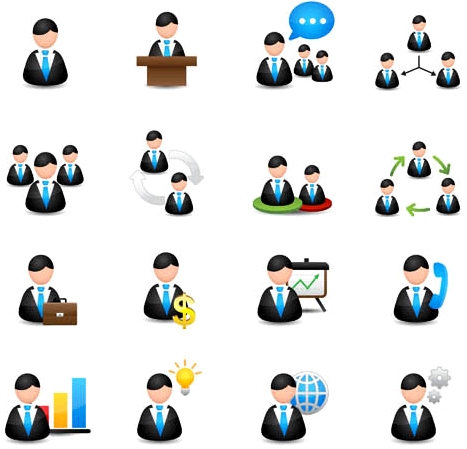 Color Business People Icons vector