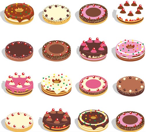 Color Cakes set vector