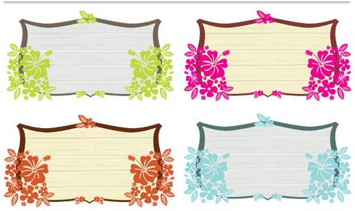Color Floral Plates vector
