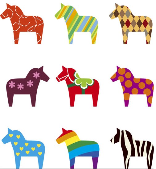 Color Horse Symbols vector