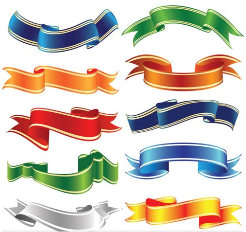 Color Luxury Ribbons set vector