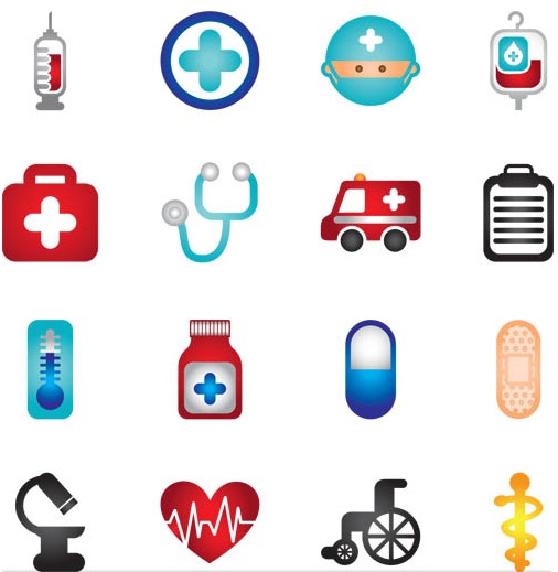 Color Medical Icons vector