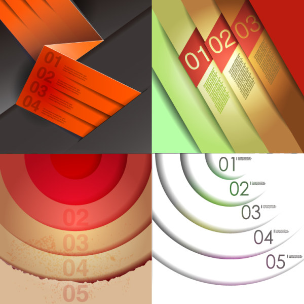 Color Numbered Infographics 1 vector