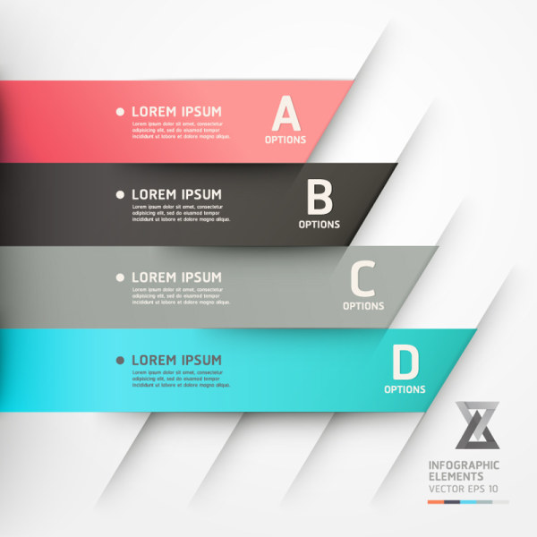 Color Numbered Infographics 3 vector