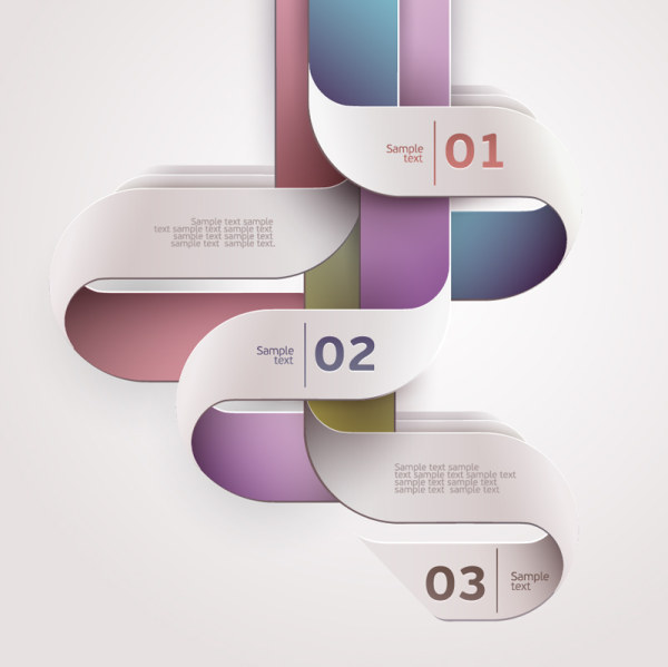Color Numbered Infographics 6 vector