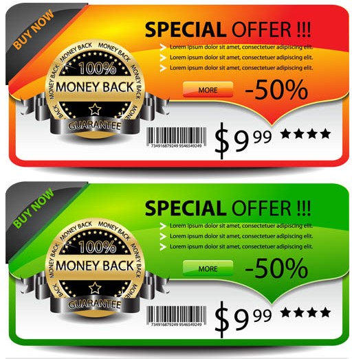 Color Offer Web Banners vector