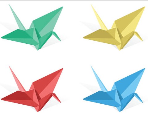 Color Paper Birds vector material
