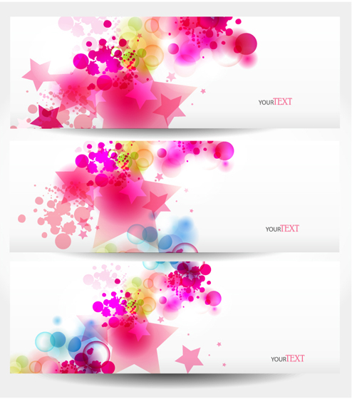 Color Star banner design vectors