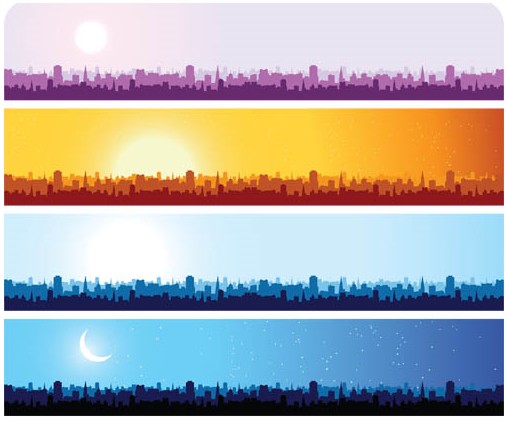 Color Urban Banners vector