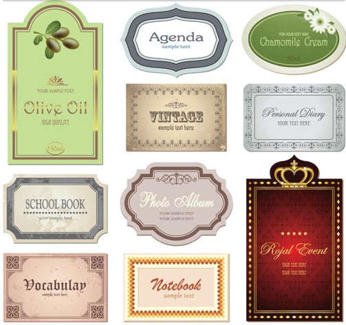 Color Vintage Style Labels vector graphics