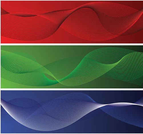 Color Waves Banners design vector