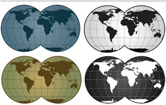 Color World Map design vectors