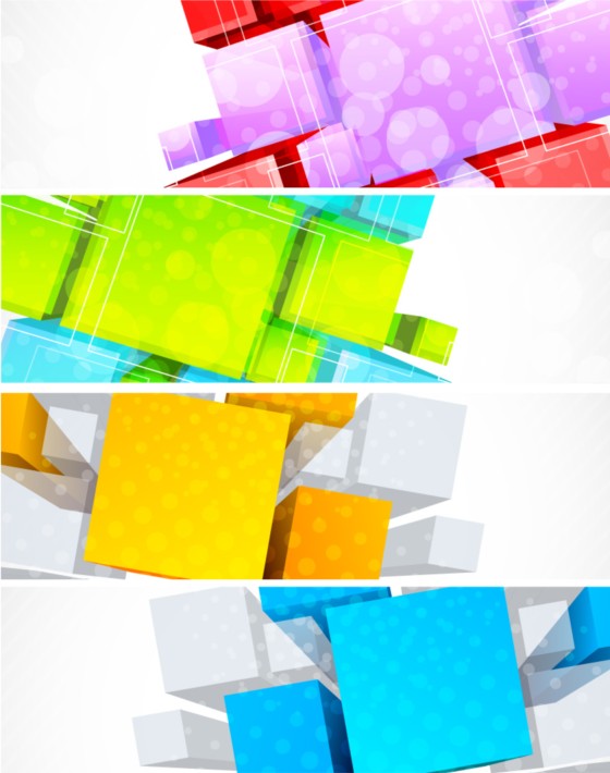 Color stereoscopic banner background vector