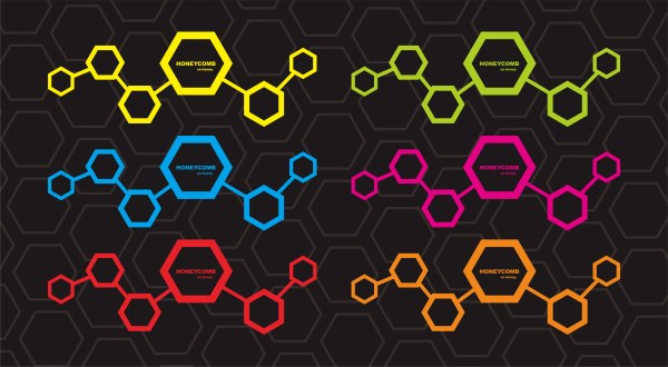 Colored Honeycomb background vectors graphic