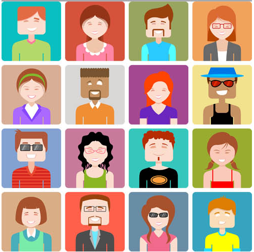 Colored People Avatars 5 vector graphics