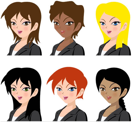 Colored People Avatars 9 vector