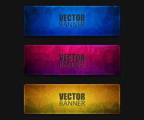 Colored glass banners template with polygon vectors 01