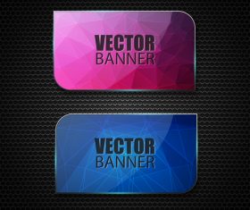 Colored glass banners template with polygon vectors 03