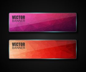 Colored glass banners template with polygon vectors 04