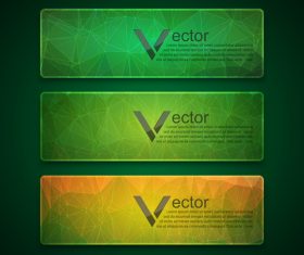 Colored glass banners template with polygon vectors 05