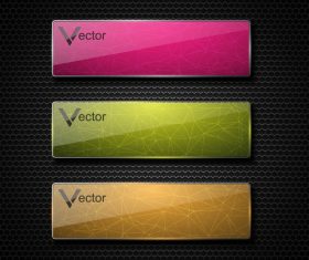 Colored glass banners template with polygon vectors 06