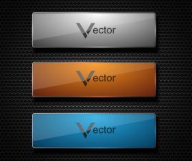 Colored glass banners vectors material