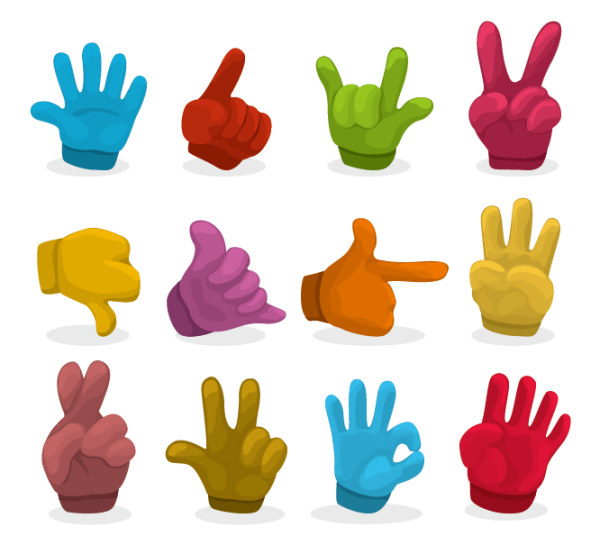 Colored hand 1 vector