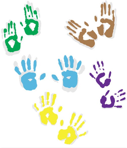 Colored hands graphic vector