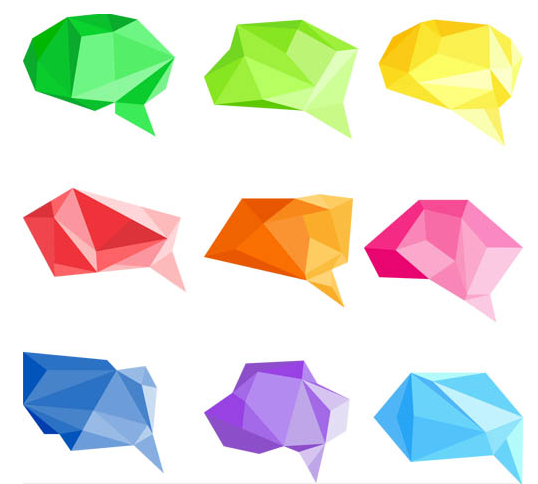 Colorful 3D Speech Bubbles vector