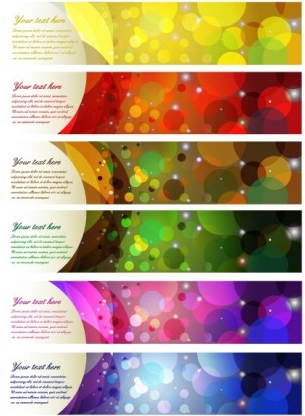 Colorful Abstract Banner Free set vector