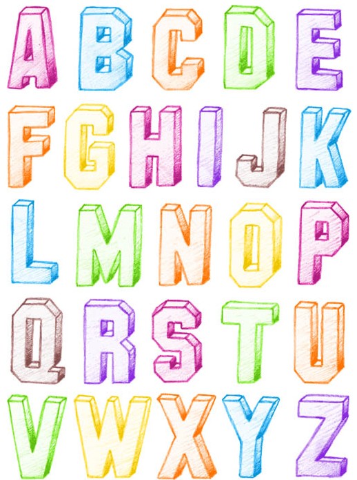Colorful Alphabet free set vector