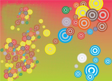 Colorful Circles Background vector material