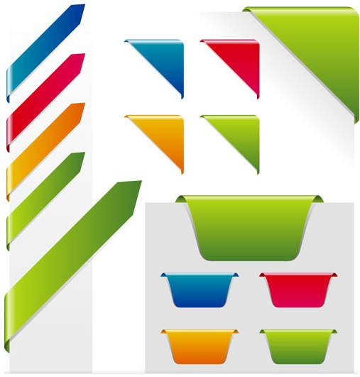Colorful Corners Set vector material