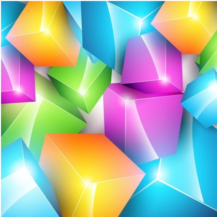 Colorful Cube Background shiny vector