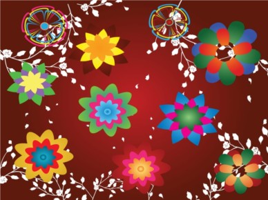 Colorful Floral Design Footage vector graphics
