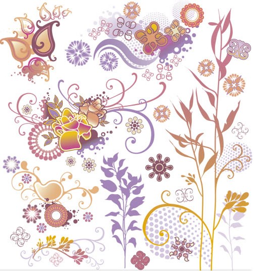 Colorful Flowers vector material