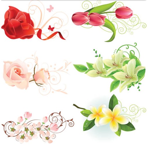 Colorful Flowers free vector
