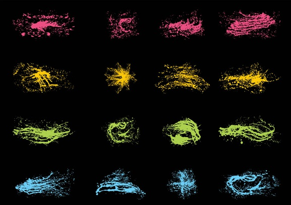Colorful Grunge Splashes art vectors graphic