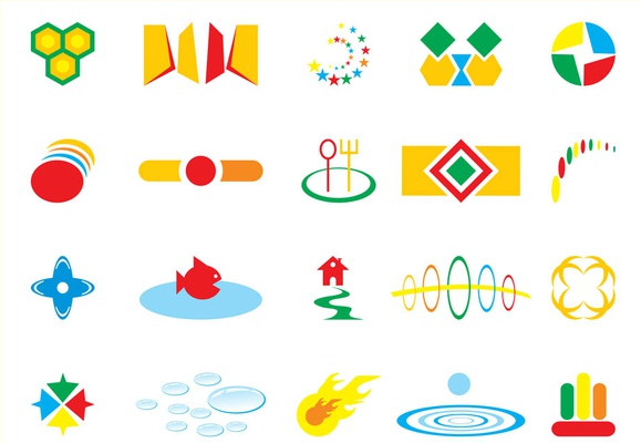 Colorful Icon Designs set vector