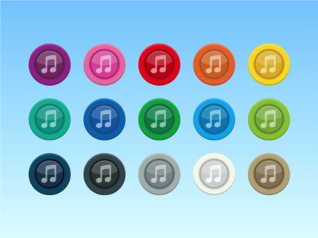 Colorful Music Icons vector