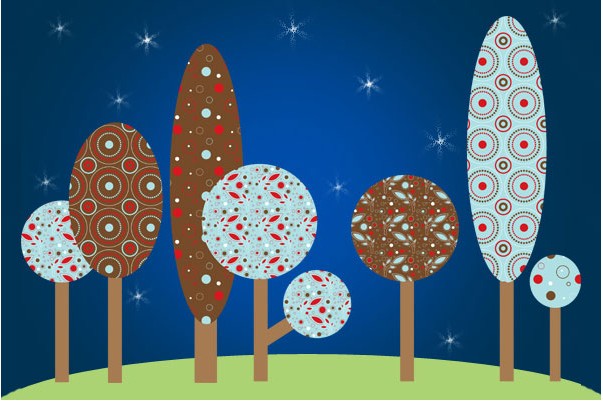 Colorful Pattern Trees vector