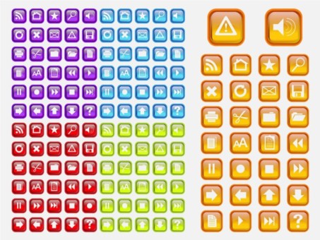 Colorful Shiny Icons vectors