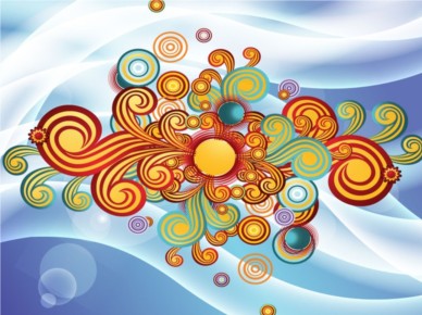 Colorful Spiral Swirls vectors graphic