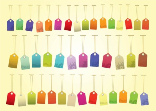 Colorful Tags set vector