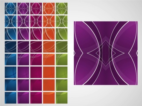 Colorful Tiles set vector