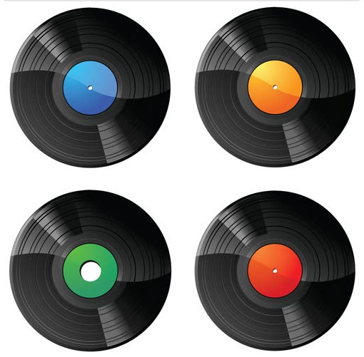 Colorful Vinyl Plates vectors free download