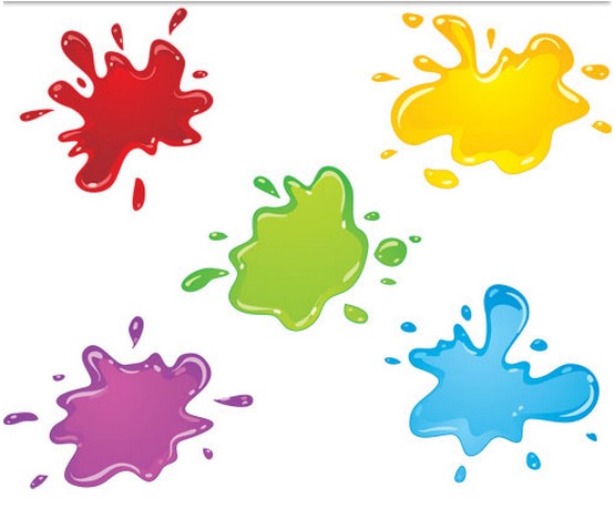 Colorful Water Blots vectors free download