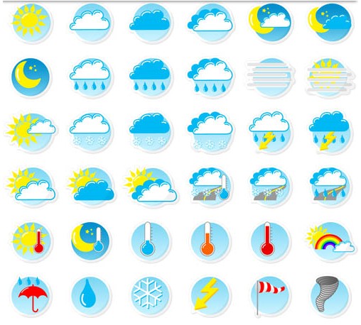 Colorful Weather Symbols vector