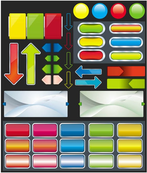 Colorful Web Elements design vector