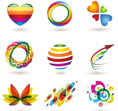 Colorful abstract logo element set design vectors